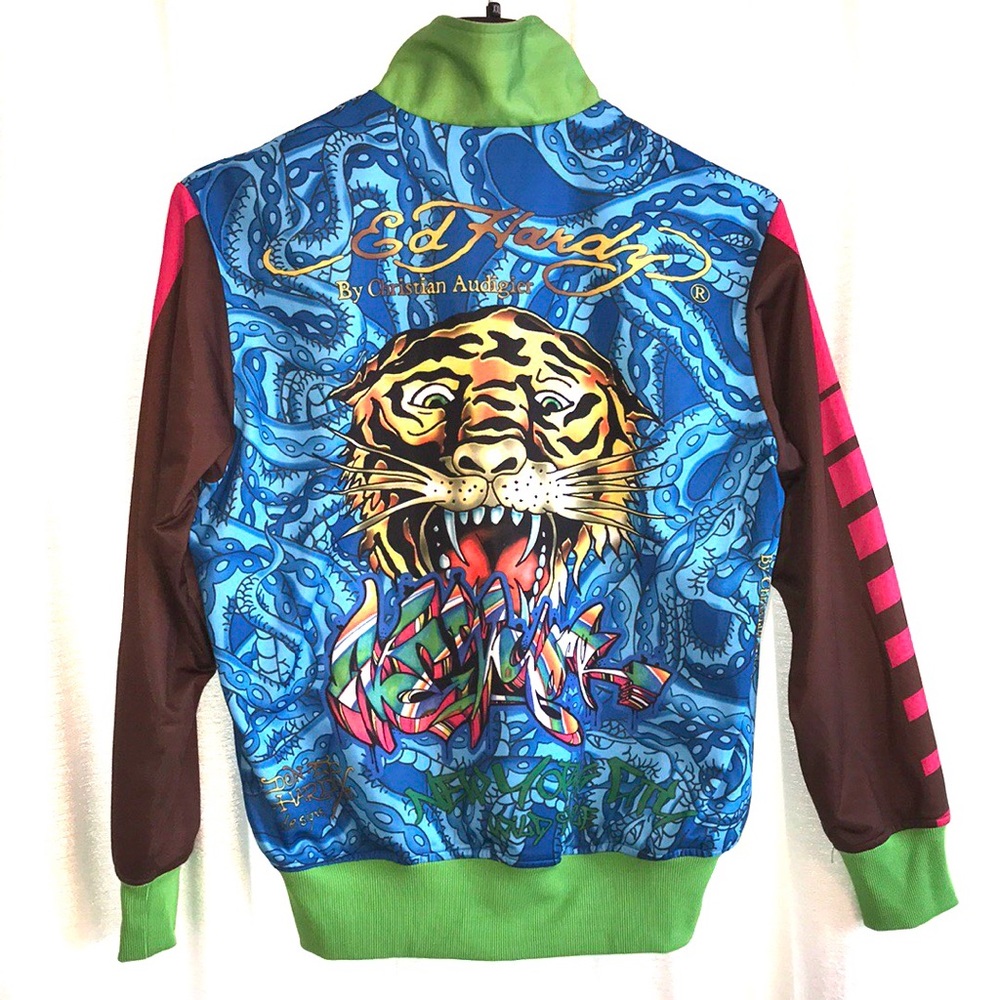 Ed Hardy New York City Graffiti Zip Track Jacket